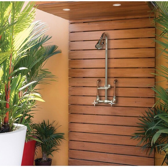 Homewerks Chrome Outdoor Indoor Utility Shower Kit Lead-Free 1.8 GPM Wall Mount - Picture 3 of 12